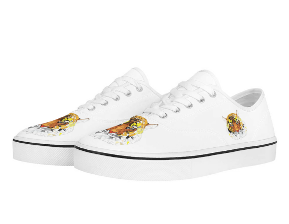 Artistic Tiger Portrait Canvas Sneakers